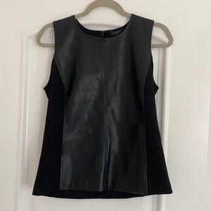Ann Taylor Faux Leather Sleeveless Top